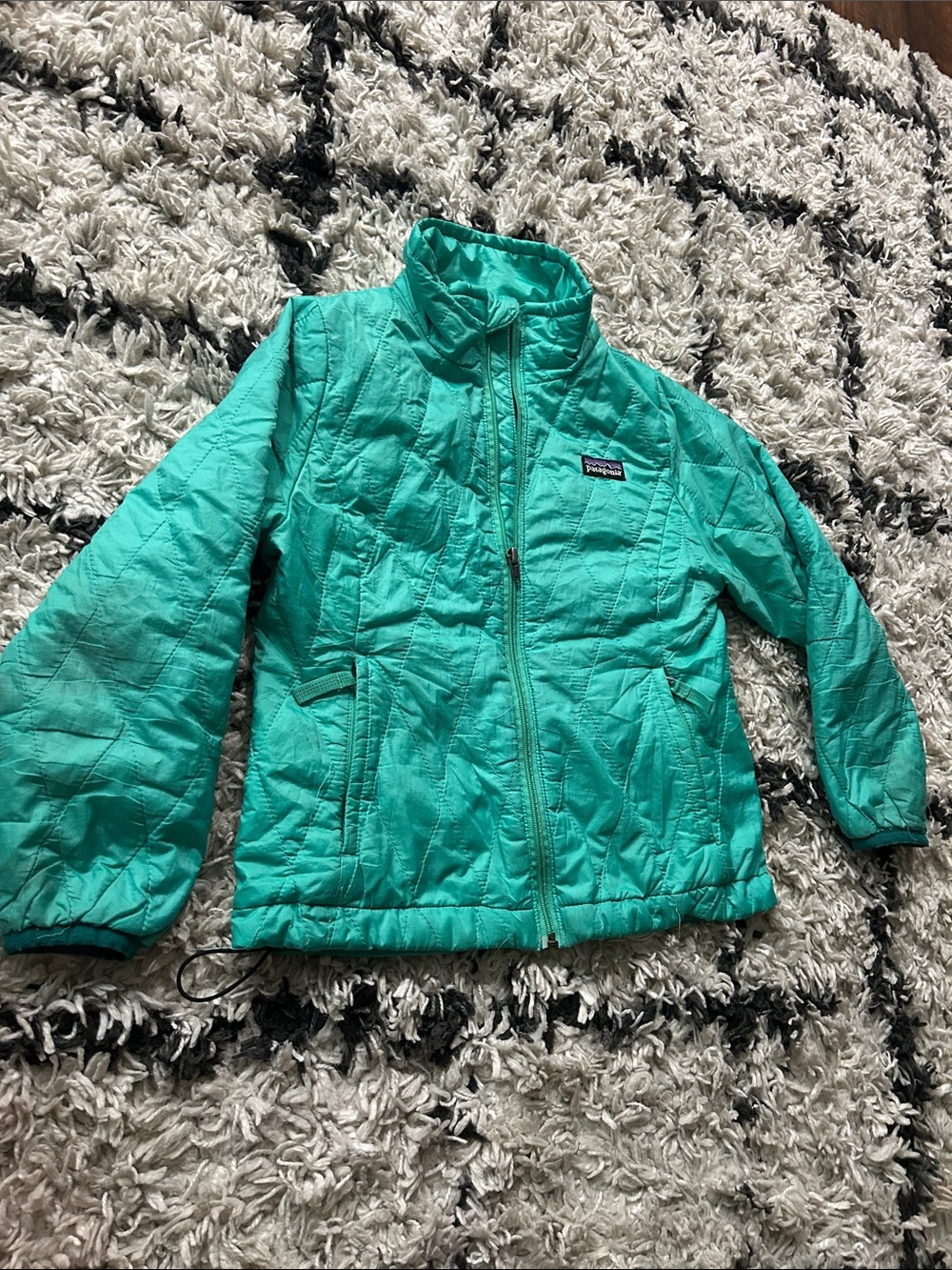 Patagonia Kids Teal Quilted Puffer Jacket